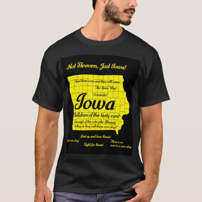 Camiseta Funny Iowa map design (Frente)
