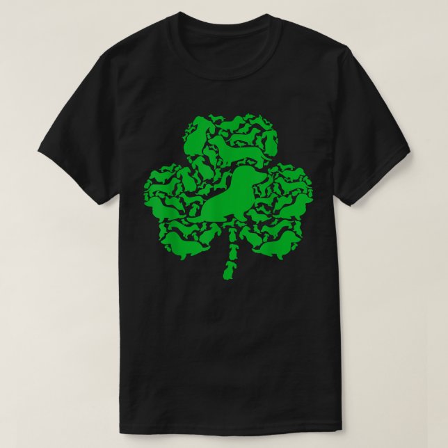 Camiseta Funny Irish Dachshund Dog Shamrock St  (Frente do Design)
