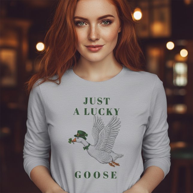 Camiseta Funny Irish St. Patrick's Day Just a Lucky Goose (Criador carregado)