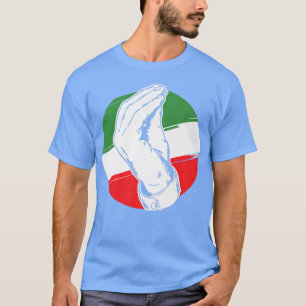 Camiseta Funny Itália Flag Roma Italiana Gesture Pizza Flor