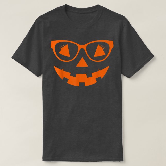 Camiseta Funny Jack O Lantern Face Pumpkin Halloween Costum (Frente do Design)
