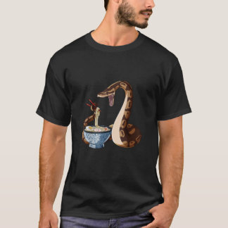 Camiseta Funny Japanese Kawaii Ramen Snake Ball Python0