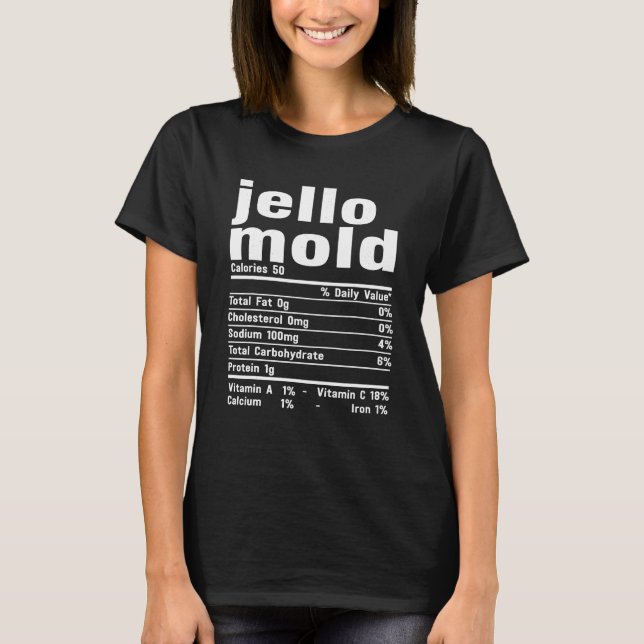 Camiseta Funny Jello Mold Nutrition Fatos de Ação de Graças (Frente)