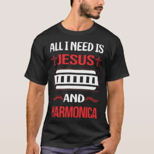 Camiseta Funny Jesus Harmonica Mouth Orgão