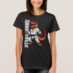 Camiseta Funny Jitsusaurus T-rex Dinosaur Brasileiro BJJ Ji