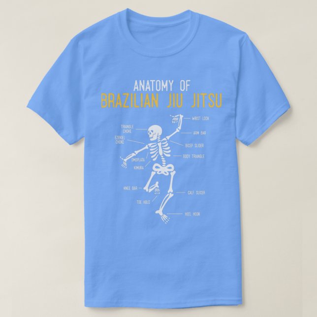 Camiseta Funny Jiu Jitsu Fighter Anatomy BJJ Training Humor (Frente do Design)