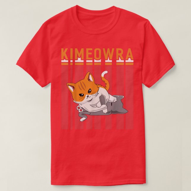 Camiseta Funny Jiu Jitsu Kimura Kimeowra Cat (Frente do Design)