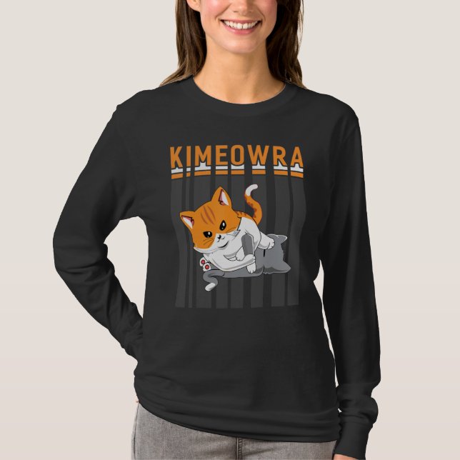 Camiseta Funny Jiu Jitsu Kimura Kimeowra Cat (Frente)