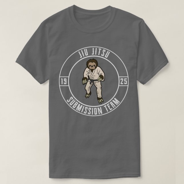 Camiseta Funny Jiu Jitsu Sloth Team BJJ and Grappling (Frente do Design)