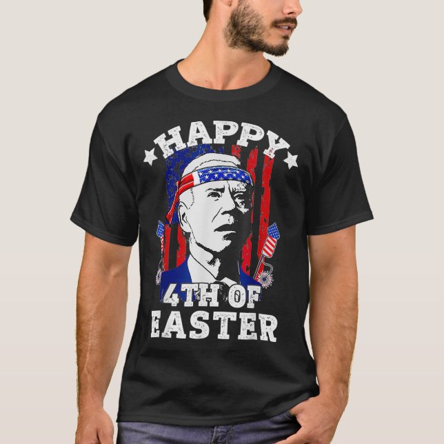 Camiseta Funny Joe Biden Feliz 4º Dia Da Bandeira Americana (Frente)