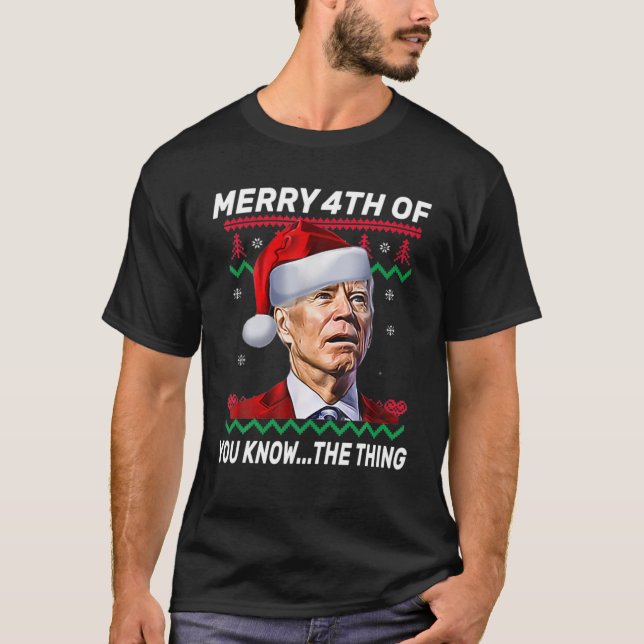 Camiseta Funny Joe Biden Happy 4Th Of Christmas Confused 4T (Frente)