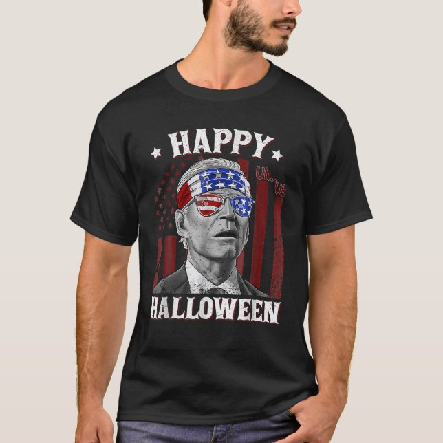 Camiseta Funny Joe Biden Happy Halloween Confused 4Th Of Ju (Frente)