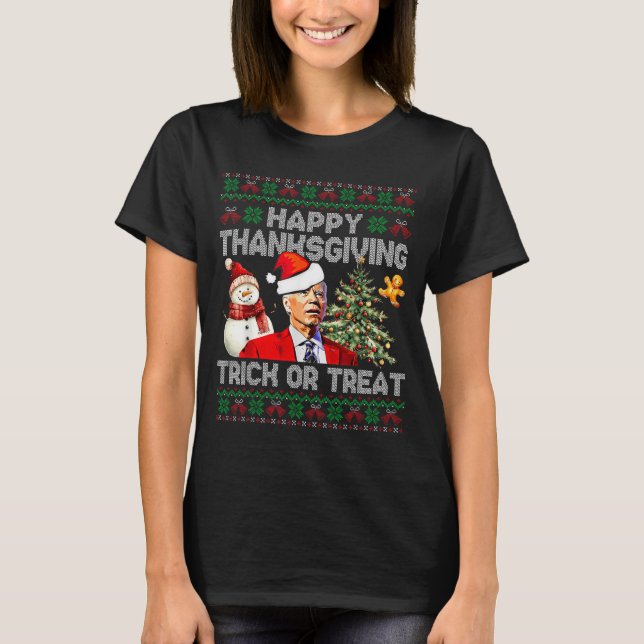 Camiseta Funny Joe Biden Santa Merry Thanksgiving Christmas (Frente)