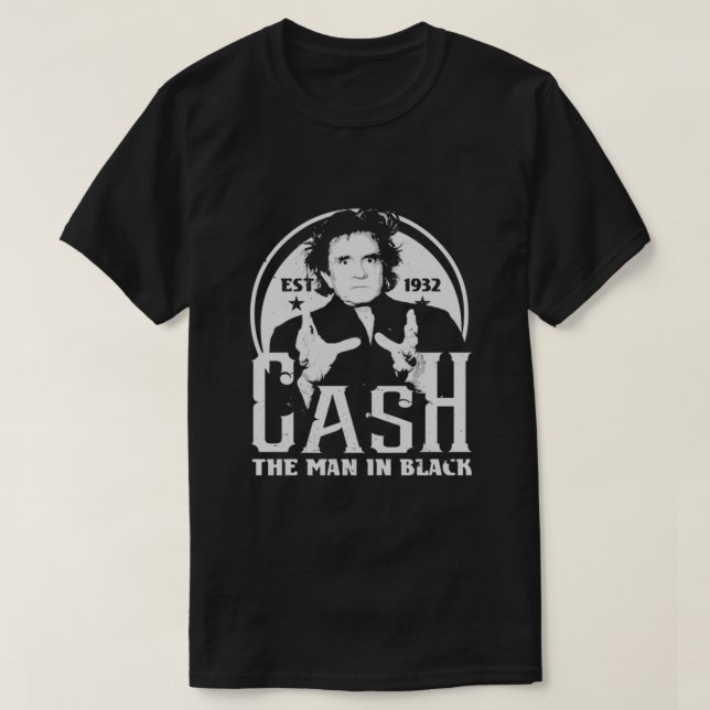 Camiseta Funny Johnny Cash Man In Black Essential T-Shirt (Frente do Design)