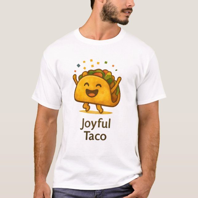 Camiseta Funny Joyful Taco T-Shirt | Cute Foodie Fiesta Tee (Frente)