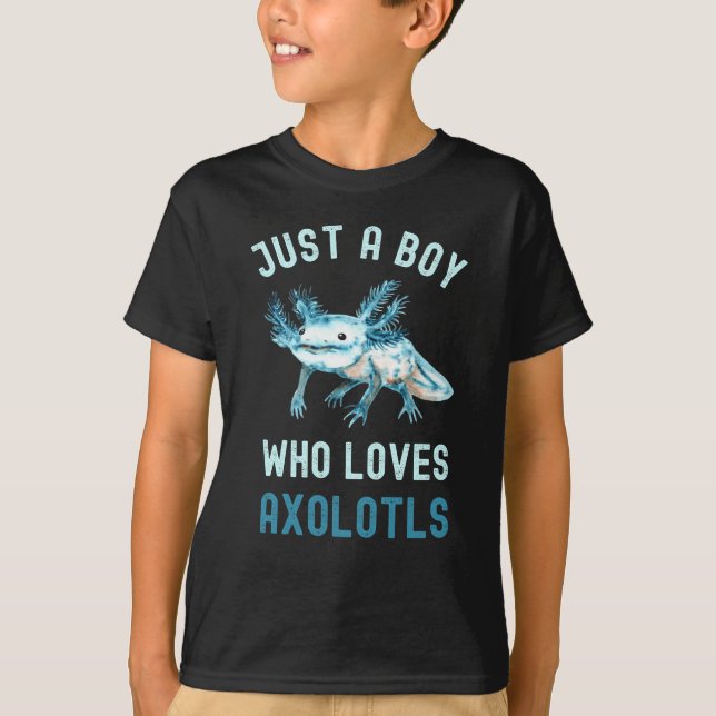 Camiseta Funny,Just A Boy Who Loves Axolotls,Cute (Frente)