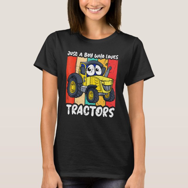 Camiseta Funny just A Boy Who Loves Tractors (Frente)
