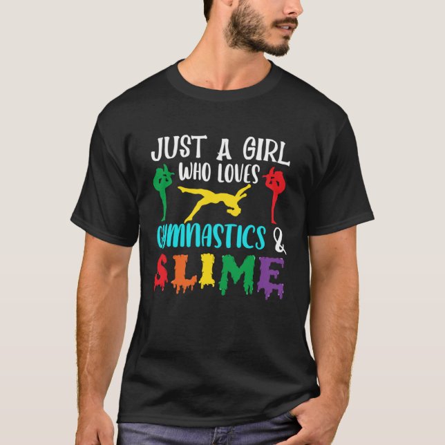 Camiseta Funny Just A Girl Who Loves Gymnastics And Slime (Frente)