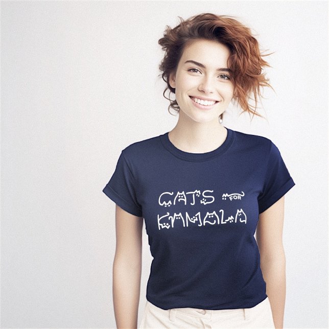 Camiseta Funny Kamala Cat Typografia Original (Funny Kamala Cat Typography Original T-Shirt)