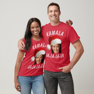 Camiseta Funny Kamala Harris Face Papai Noel Natal