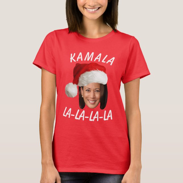 Camiseta Funny Kamala Harris Face Papai Noel Natal (Frente)