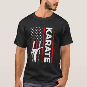 Camiseta Funny Karate Design de 4 de julho bandeira america