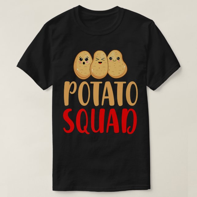 Camiseta Funny Kawaii Potato Squad Vegan Vegetarian Team (Frente do Design)