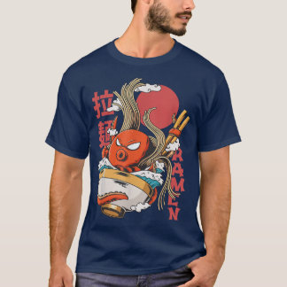 Camiseta Funny Kawaii Ramen Cute Anime octopus Japanese Asi