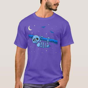 Camiseta Funny Kawaii Sloth Skeleton Nu Pastel Gótico Hallo