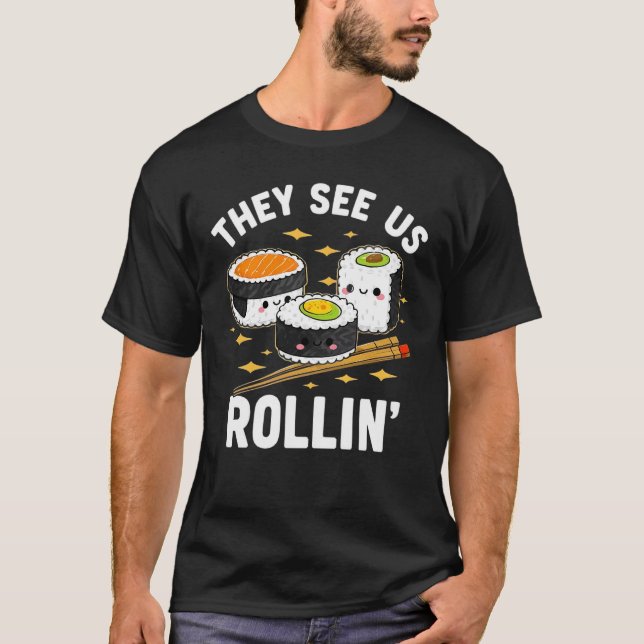 Camiseta Funny Kawaii Sushi Roll Comida Lover Humor para Su (Frente)