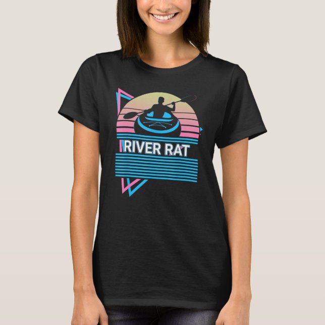 Camiseta Funny Kayak Kayaking Retro River Rat (Frente)