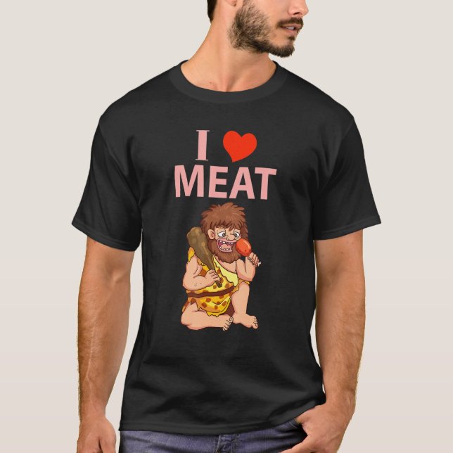 Camiseta Funny Keto Diet , I Love Meat (Frente)