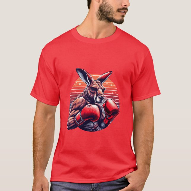 Camiseta Funny Kickboing Or Boing Humor Sport Kangaroo retr (Frente)
