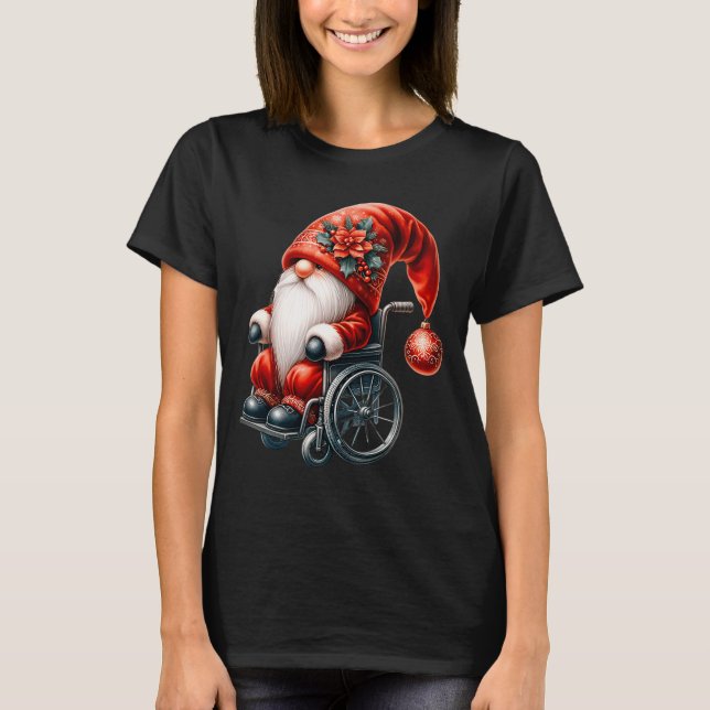 Camiseta Funny Kids Wheelchair Santa Graphic For Men Christ (Frente)