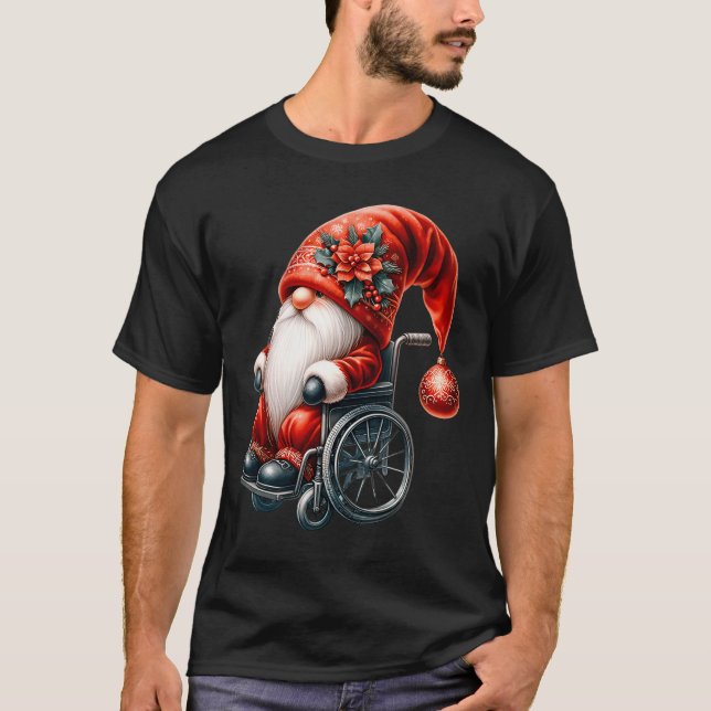 Camiseta Funny Kids Wheelchair Santa Graphic For Men Christ (Frente)