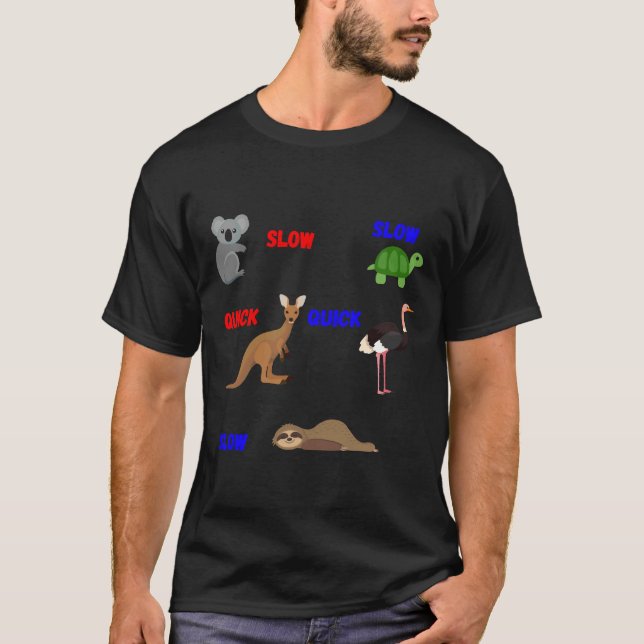Camiseta Funny Koala Tortoise Kangaroo Ostrich Sloth (Frente)