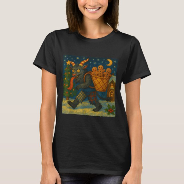 Camiseta Funny Krampus Gingerbread Night Festive Creepy Hol (Frente)
