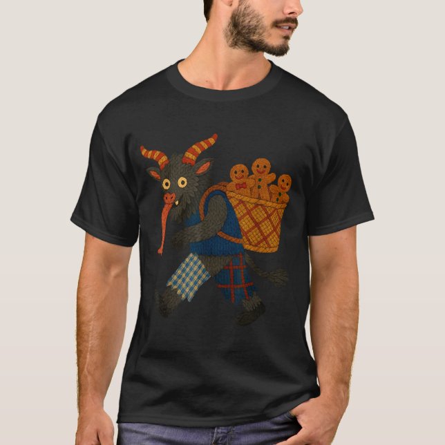 Camiseta Funny Krampus Gingerbread Yarn Art Creepy Holiday  (Frente)