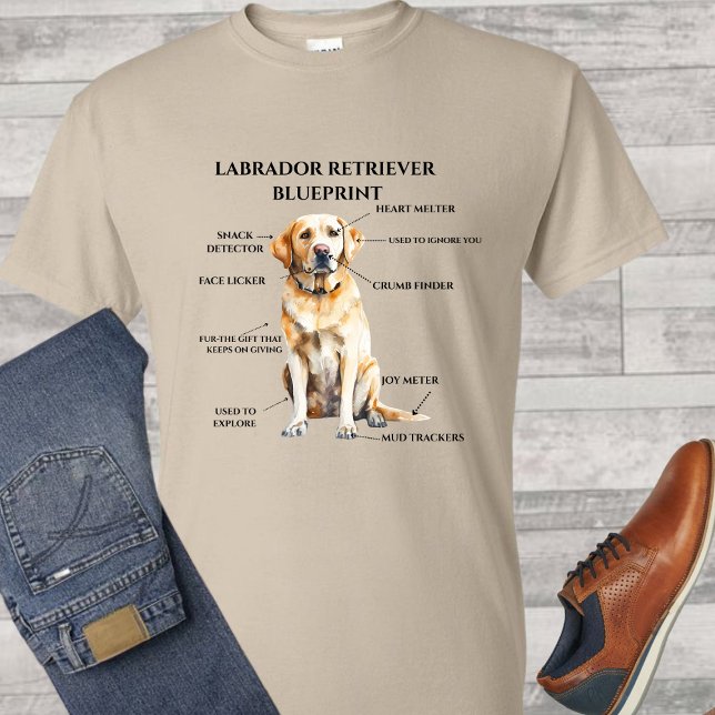 Camiseta Funny Labrador Retriever Blueprint (Criador carregado)
