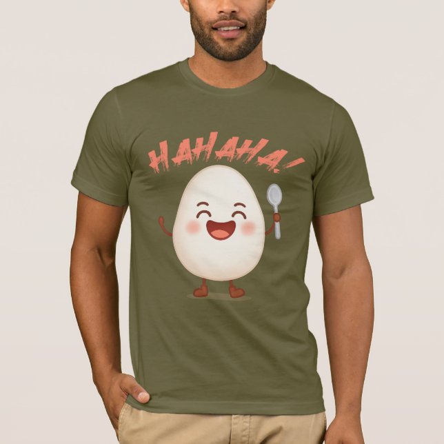 Camiseta Funny Laughing Egg Cartoon Bella+Canvas T-Shirt (Frente)