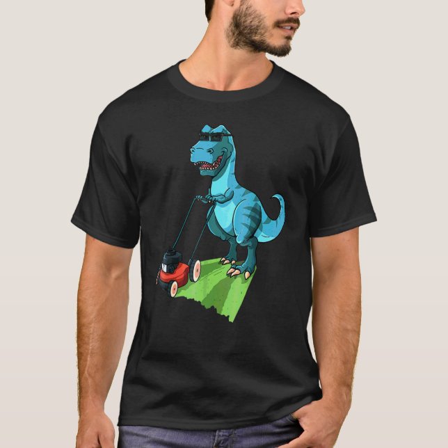 Camiseta Funny Lawn Mower T Rex Trator Mura Para Crianças (Frente)