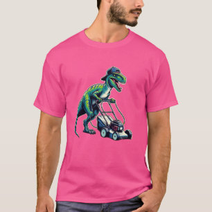 Camiseta Funny Lawn Mower Velociraptor Lawn Dinosaur