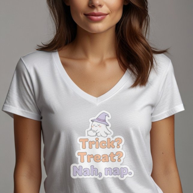 Camiseta Funny Lazy Halloween Quote | Trick Treat Nap Desig (Criador carregado)