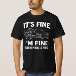 Camiseta Funny Lazy Sloth - It's Fine I'm Fine Everything 