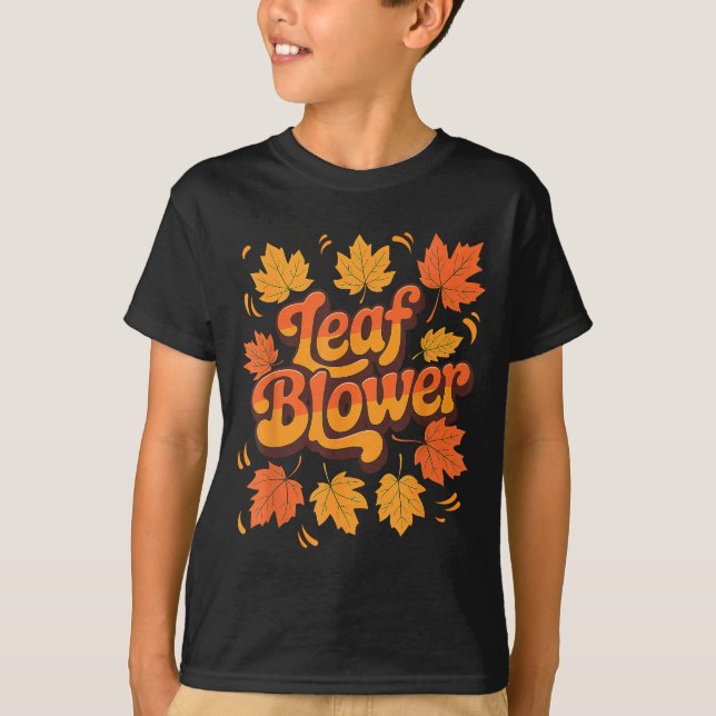 Camiseta Funny Leaf Blower Fall Costume Couple Halloween Ma (Frente)