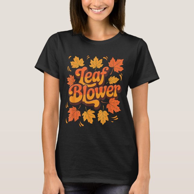 Camiseta Funny Leaf Blower Fall Costume Couple Halloween Ma (Frente)