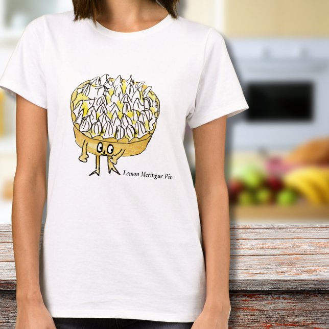 Camiseta Funny Lemon Meringue Pie Quirky Cute Dessert Humor (Cute lemon meringue pie cartoon art T-shirt for cake overs and baking foodies)