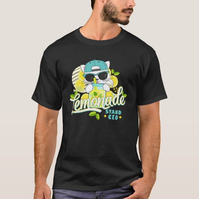 Camiseta Funny Lemonade Stand CEO Cute Cat Lemon Juice Busi (Frente)