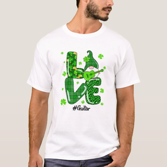Camiseta Funny Leopard Xadrez Verde Irlandesa Guitar Rua Gn (Frente)