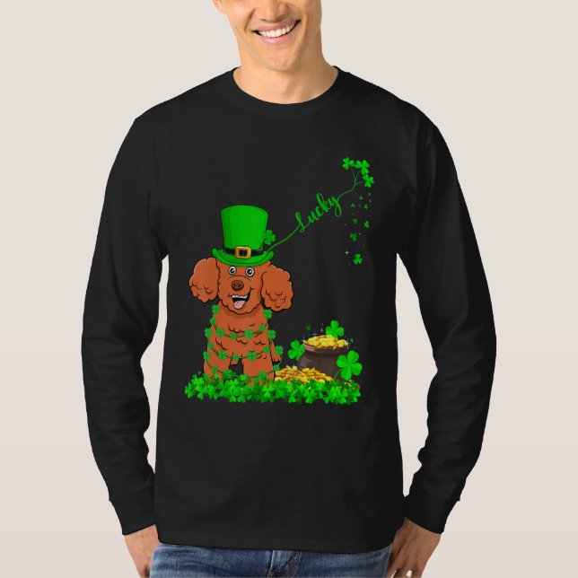 Camiseta Funny Leprechaun Hat Lucky Toy Poodle Rua De Cacho (Frente)